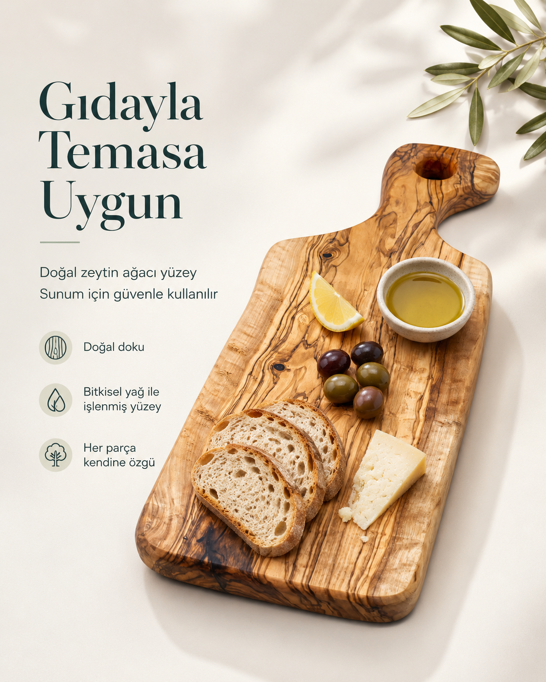 Dryad Wood Miras Zeytin Ağacı Sunum Tahtası